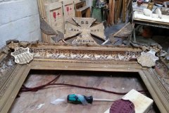 Restoring the top half of the antique frame