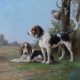 Alfred De Gesne Two Hunting Dogs oil painting buy European Art Online Fine Art Dealer
