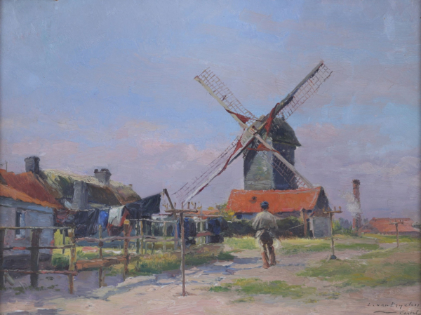 Antoine Louis Van Engelen A Belgian Town Scene buy Impressionist European art online