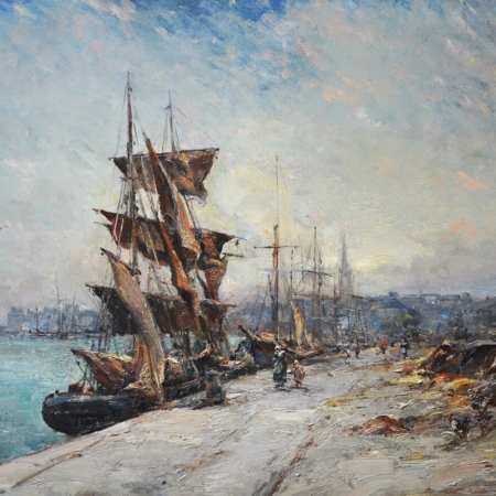 Emile Noirot The Harbour buy European Impressionist Marine art online