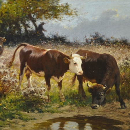 Felix Dominique De Vuillefroy Cattle Watering buy original European art online