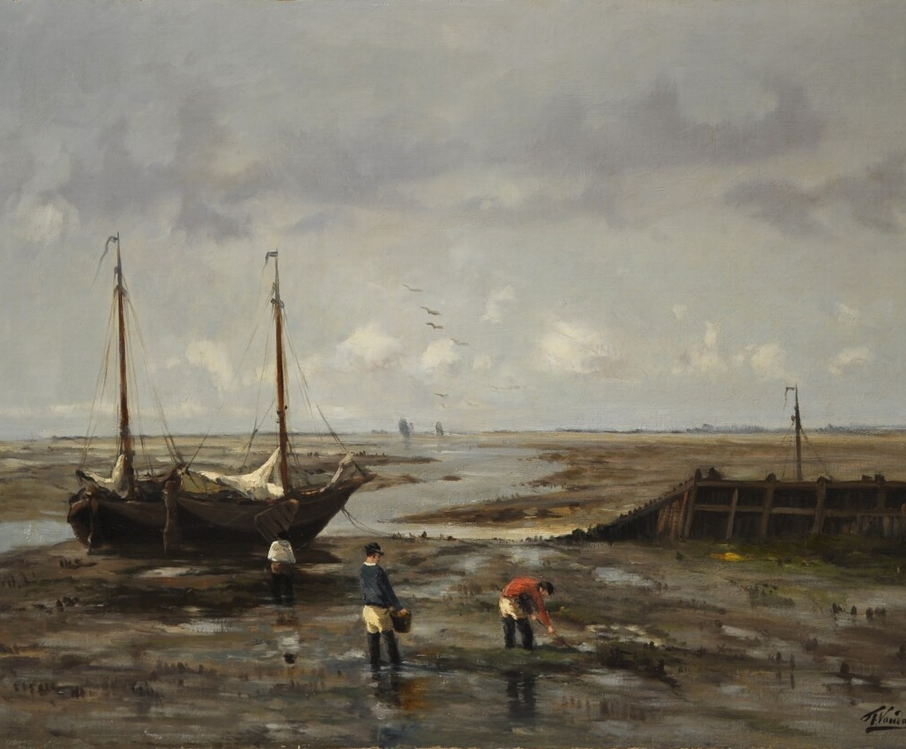 Franz Van Damme Crabbing buy European Impressionist Marine Art online