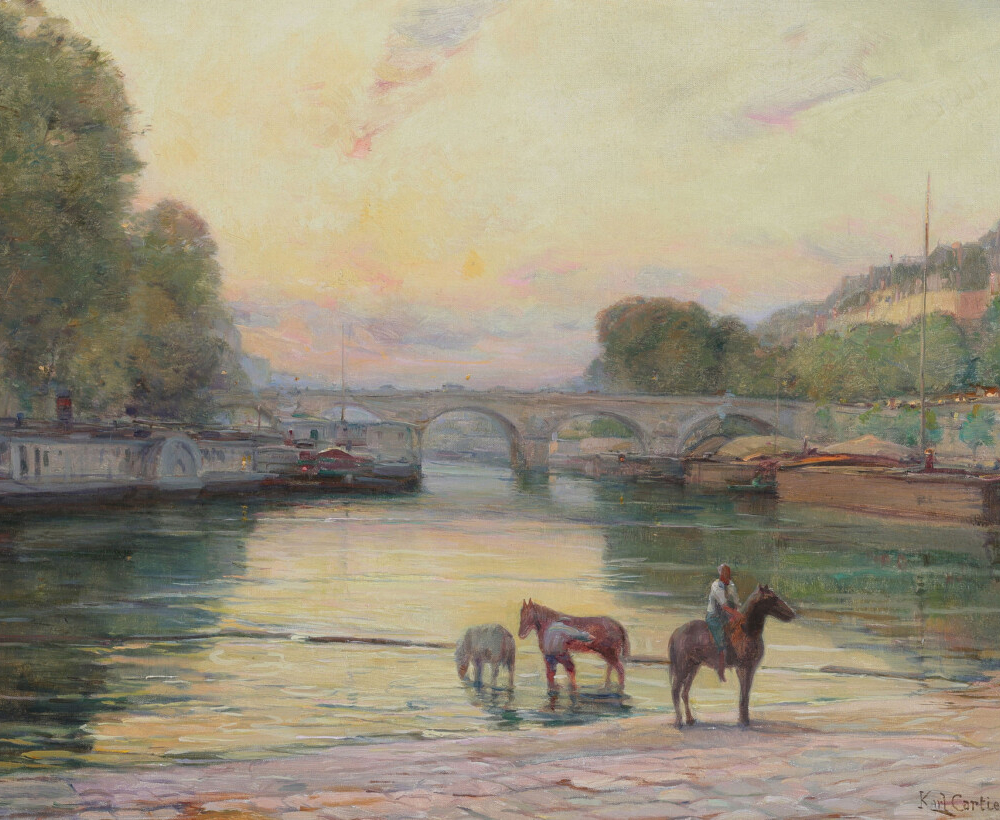 Karl Cartier oil painting of horses buy European art online dealer
