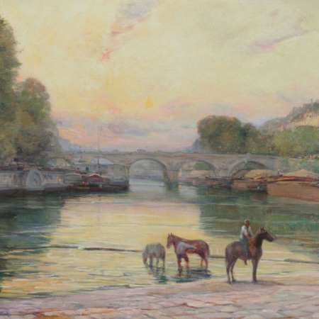 Karl Cartier oil painting of horses buy European art online dealer
