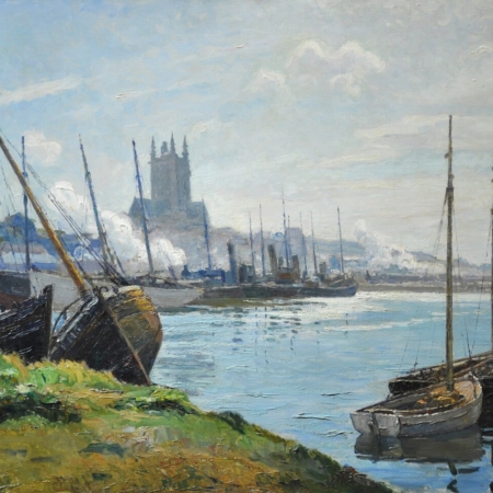 Maurice Pellerier A Fishing Town buy European art online