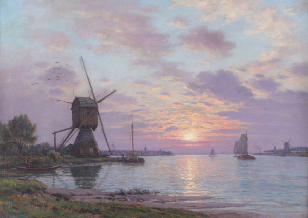 Victor Brugairolles oil painting landscape river scene buy European art online dealer