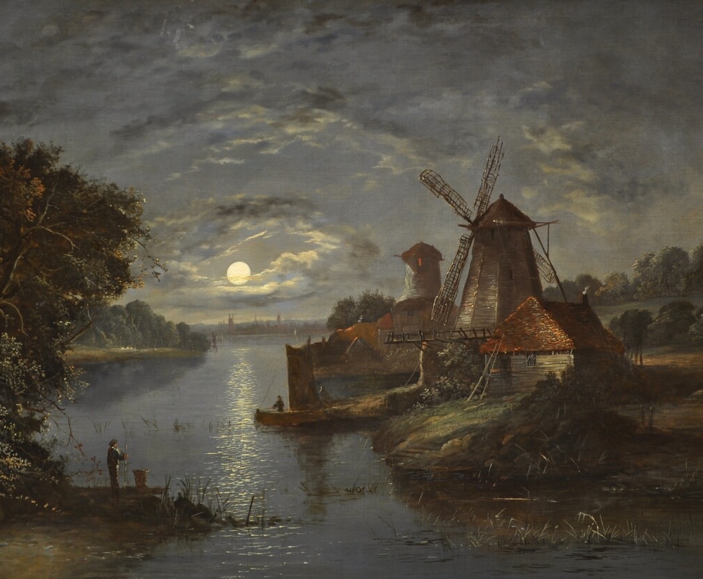 Walter J Williams Windmills At Moonlight buy Victorian art online