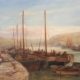 William Webb Fishing Boats on the Jetty oil painting buy Victorian Marine art online