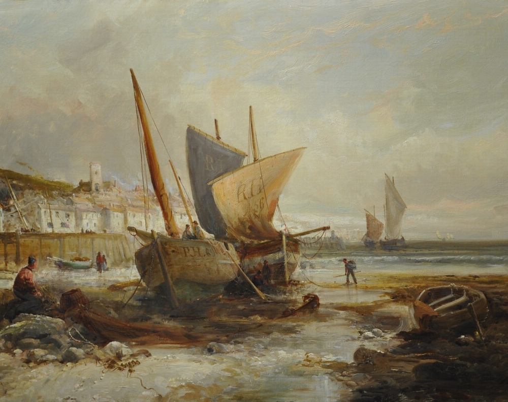 William Webb a beached boat marine art buy victorian art online