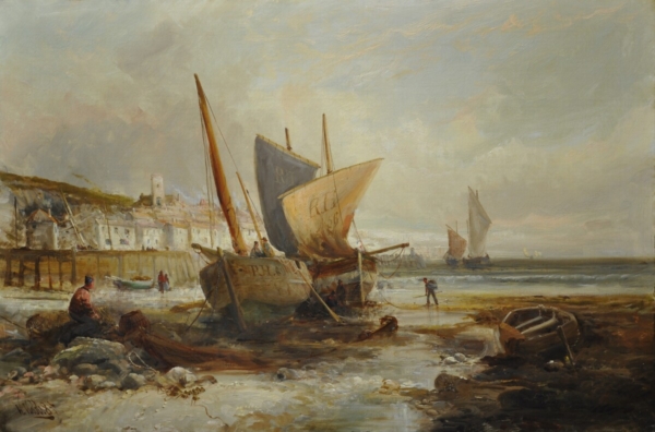 William Webb a beached boat marine art buy victorian art online