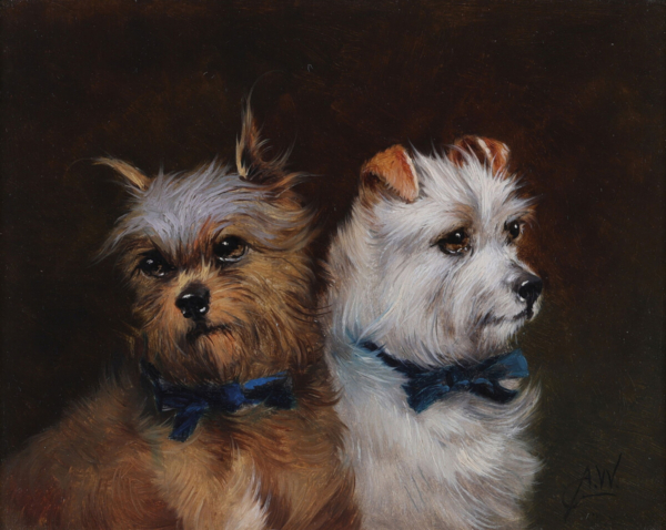 Alfred Wheeler two terriers buy victorian art online