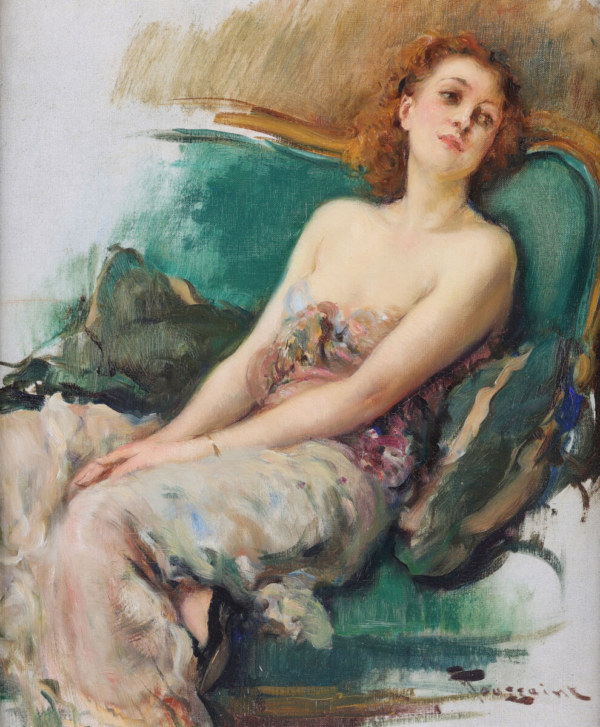 Fernand Toussaint lost in thought buy european impressionist artwork online