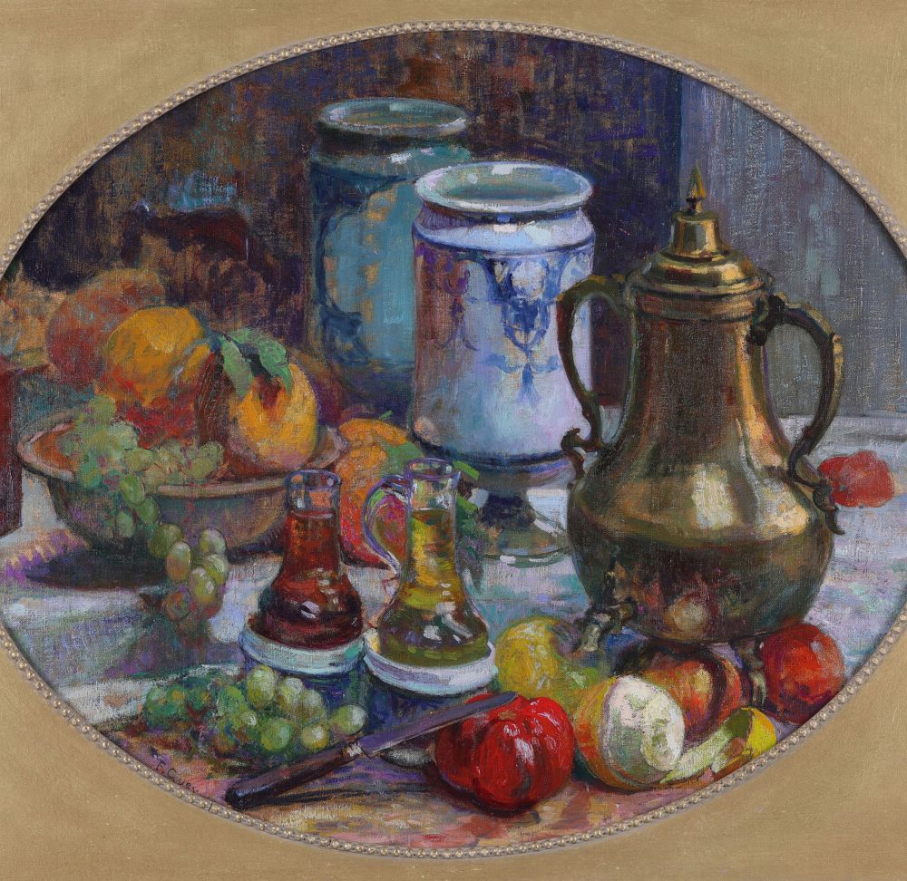 Fernand Guey Still Life of Fruit and China Vases buy Impressionist European Art online