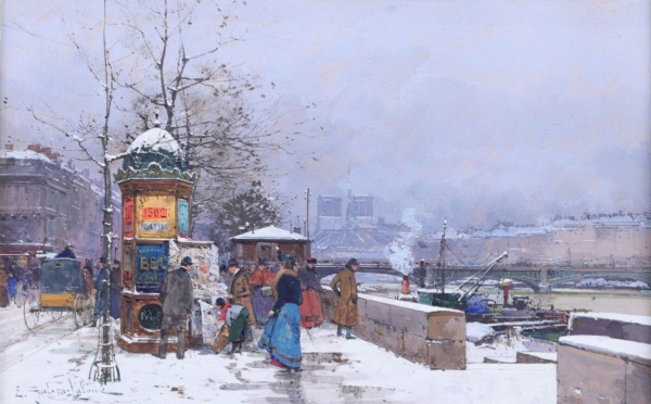 Eugene Galien-Laloue Vue De Notre Dame quai De Montebello painting European Impressionst art