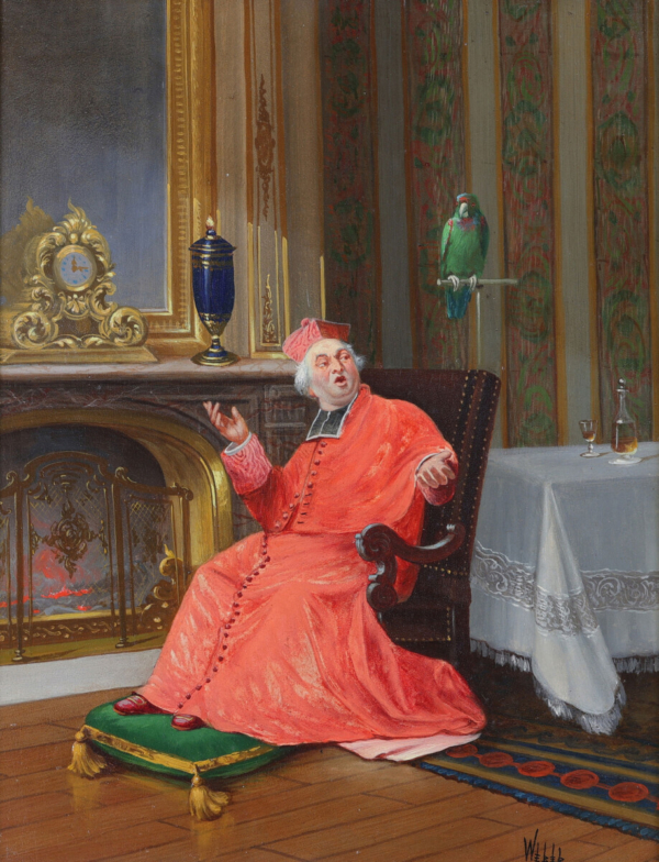 Alfred Charles Weber painting The Startled Cardinal buy European art online fine art dealer